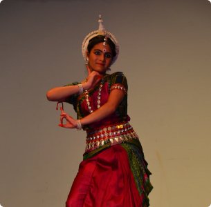 An Odissi dancer performance