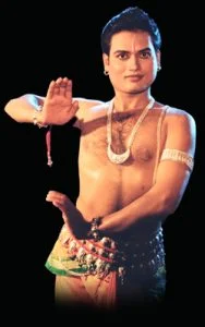 Guru Ramesh Jena Odissi dancer practicing, immersed in his movements