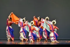 Odissi dancers in a classic, graceful pose